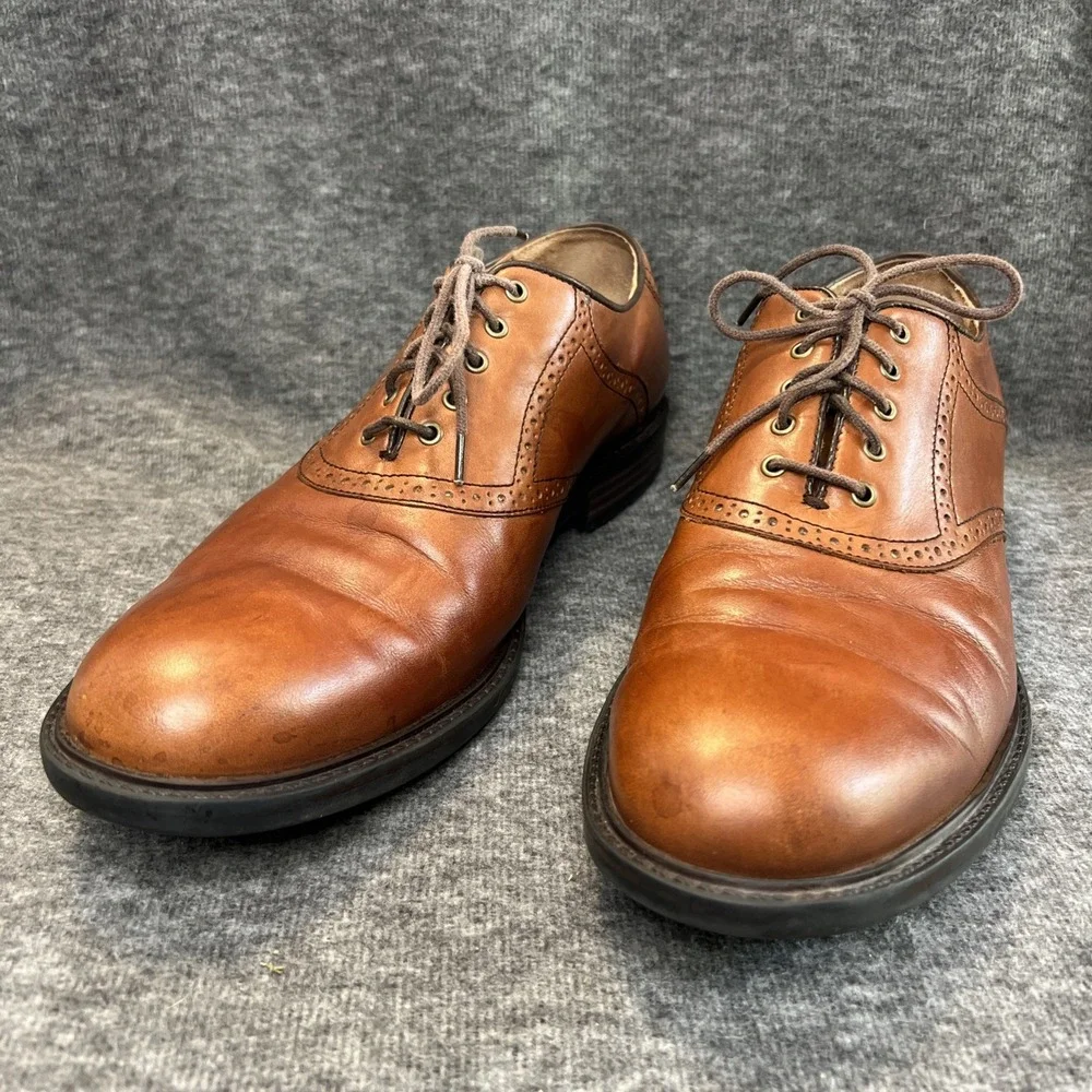 Johnston & Murphy Men's Size 12M Shoes Tabor‎ Saddle 20-2270 Mahogany Calfskin